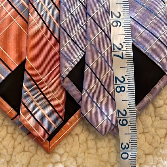 U.S.Polo Bundle of 2 100% Silk Ties‎ Coral and Purple - Picture 6 of 6